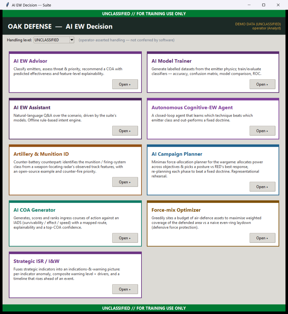 AI EW Decision — classification banner & sign-in