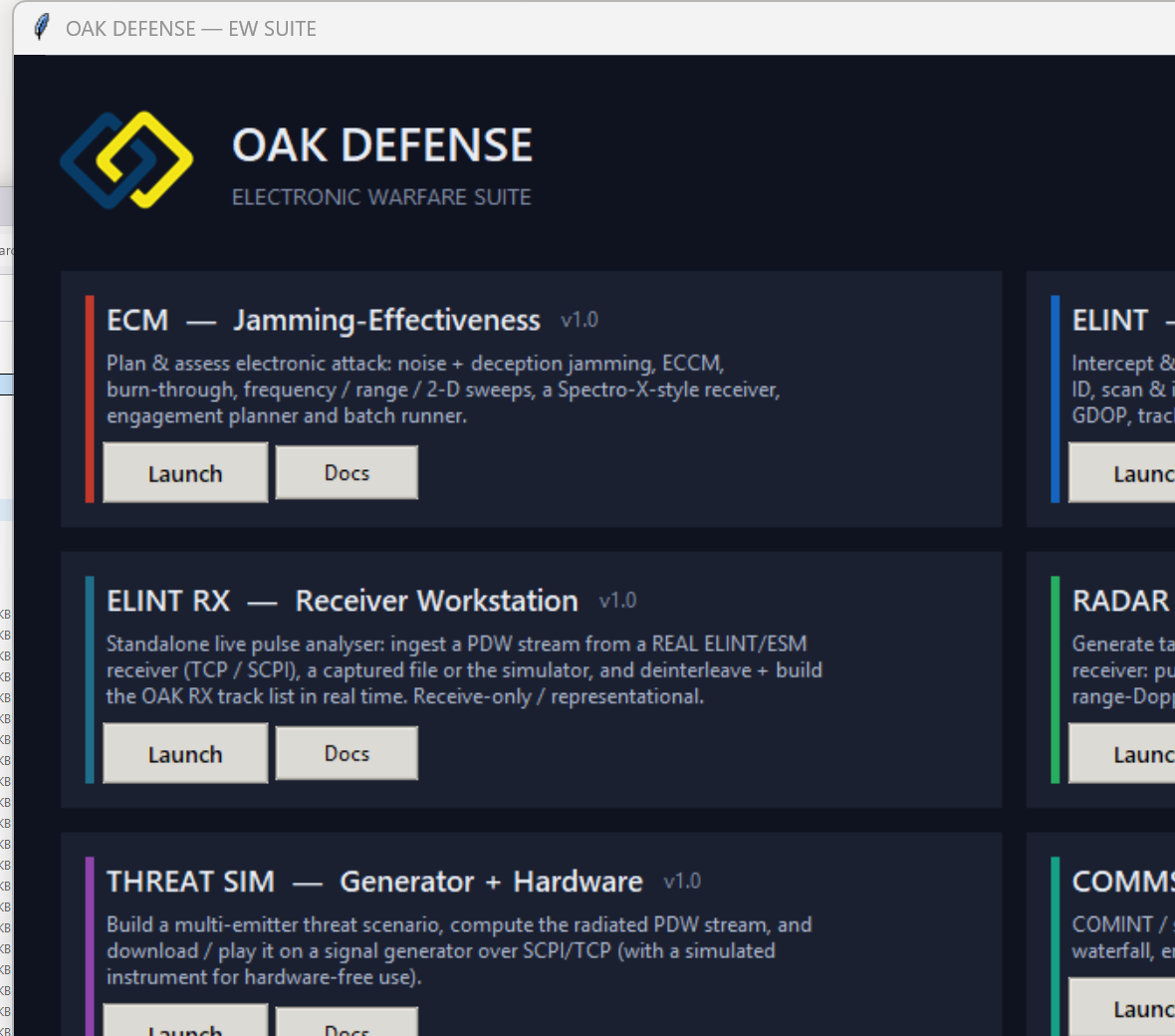 EW SUITE launcher
