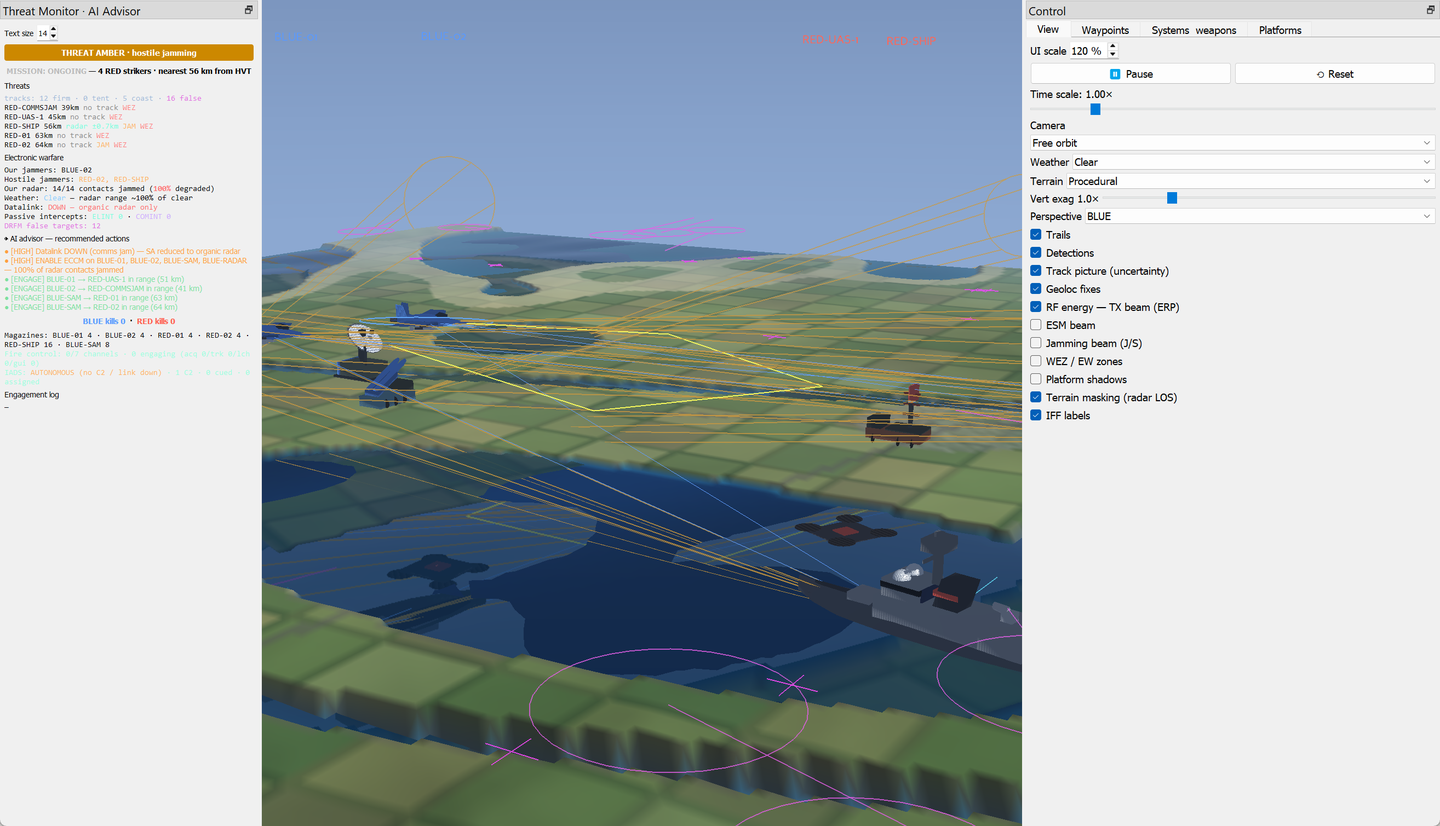 3-D battlespace wargame
